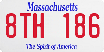 MA license plate 8TH186