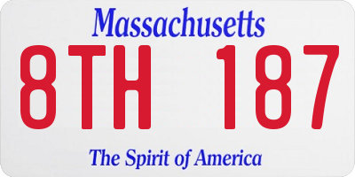 MA license plate 8TH187