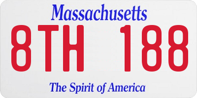 MA license plate 8TH188