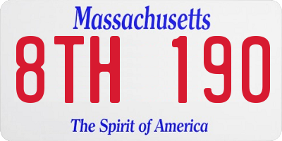 MA license plate 8TH190