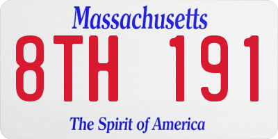 MA license plate 8TH191