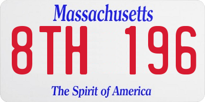 MA license plate 8TH196