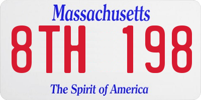MA license plate 8TH198