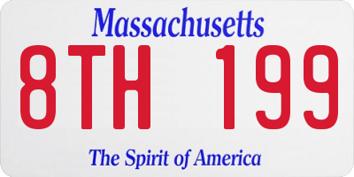 MA license plate 8TH199