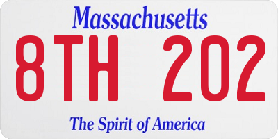 MA license plate 8TH202