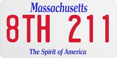 MA license plate 8TH211