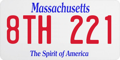 MA license plate 8TH221