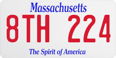MA license plate 8TH224
