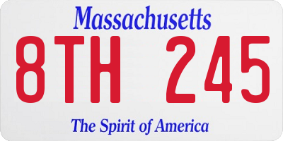 MA license plate 8TH245