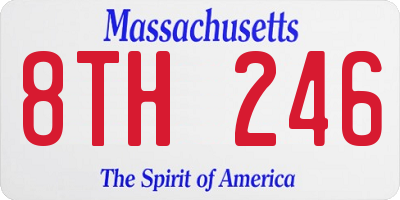 MA license plate 8TH246