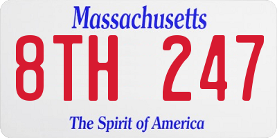 MA license plate 8TH247