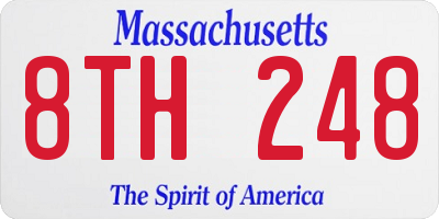 MA license plate 8TH248