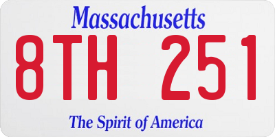 MA license plate 8TH251
