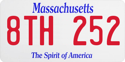 MA license plate 8TH252