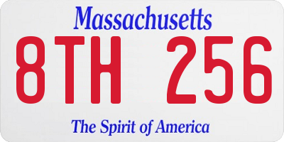 MA license plate 8TH256