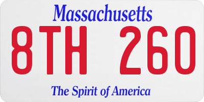 MA license plate 8TH260