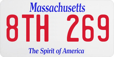 MA license plate 8TH269