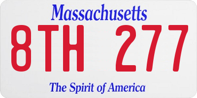 MA license plate 8TH277
