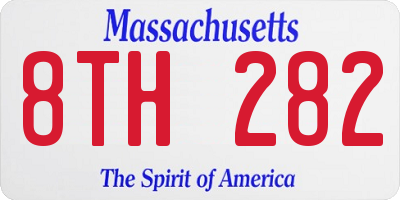 MA license plate 8TH282