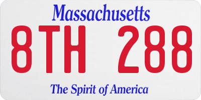 MA license plate 8TH288