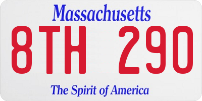 MA license plate 8TH290