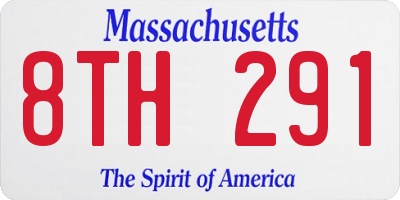 MA license plate 8TH291