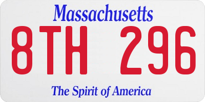 MA license plate 8TH296