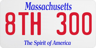 MA license plate 8TH300
