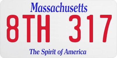MA license plate 8TH317