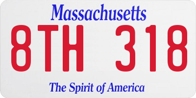 MA license plate 8TH318