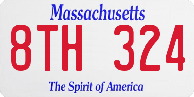 MA license plate 8TH324