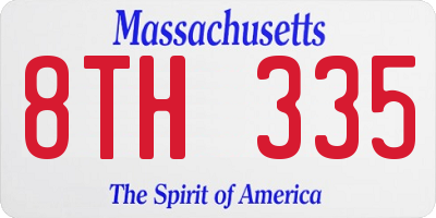 MA license plate 8TH335