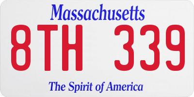 MA license plate 8TH339