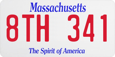MA license plate 8TH341