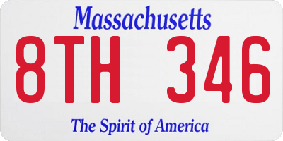 MA license plate 8TH346
