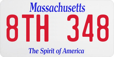 MA license plate 8TH348
