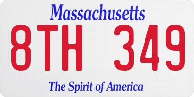 MA license plate 8TH349