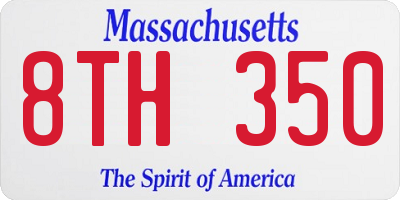 MA license plate 8TH350