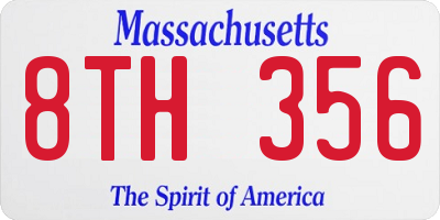 MA license plate 8TH356