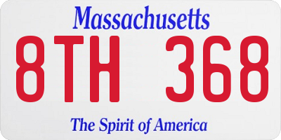 MA license plate 8TH368