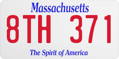 MA license plate 8TH371