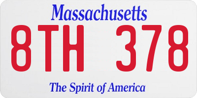 MA license plate 8TH378