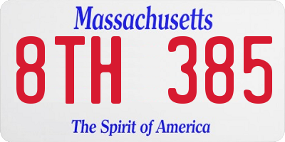 MA license plate 8TH385