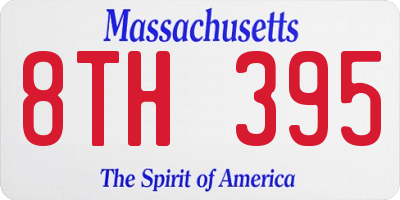 MA license plate 8TH395