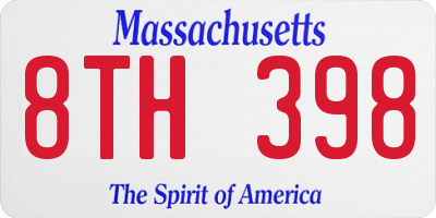 MA license plate 8TH398