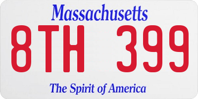 MA license plate 8TH399