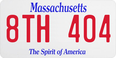 MA license plate 8TH404
