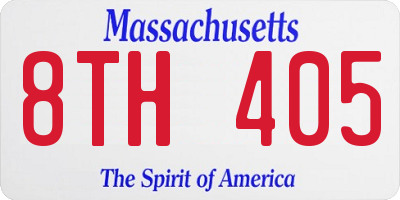 MA license plate 8TH405