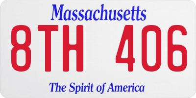 MA license plate 8TH406