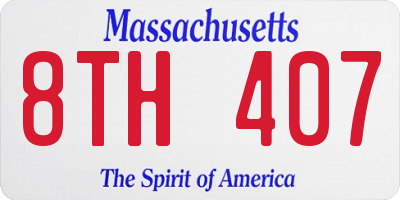 MA license plate 8TH407